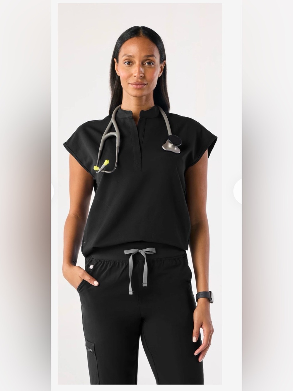 Figs Rafaela Black Scrub Top XL